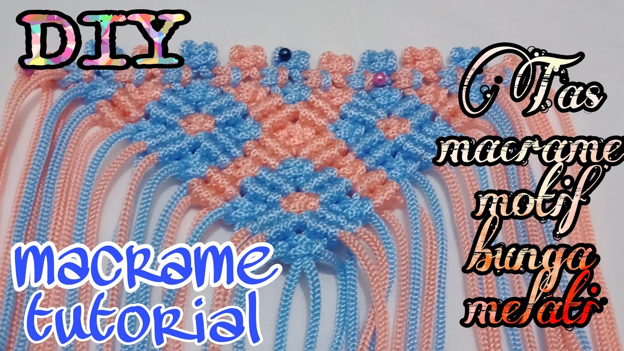 DIY~ Tutorial tas tali kur motif bunga melati | Macrame | how to make.