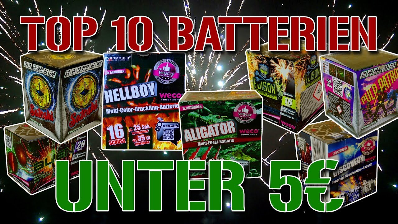 TOP 10 FEUERWERKS-BATTERIEN UNTER 5€ | Weco, Lesli, Xplode...