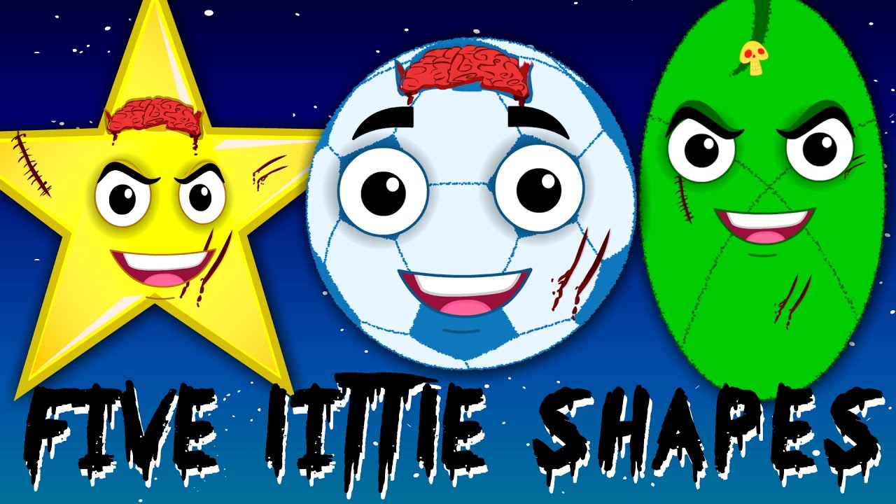 five little shapes | scary rhymes | the shapes song | learn shapes | nursery rhymes | kids songs