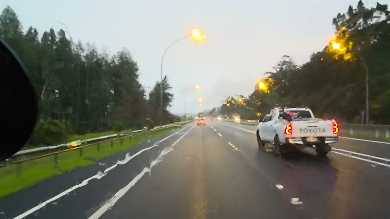 ASMR TRUCK DRIVING, Entering Storm In Auckland 4K HD