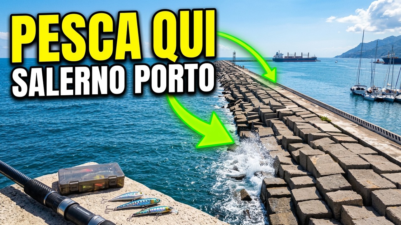 Porto di Salerno - Itinerario pesca spinning mare, molo Manfredi (porto commerciale)
