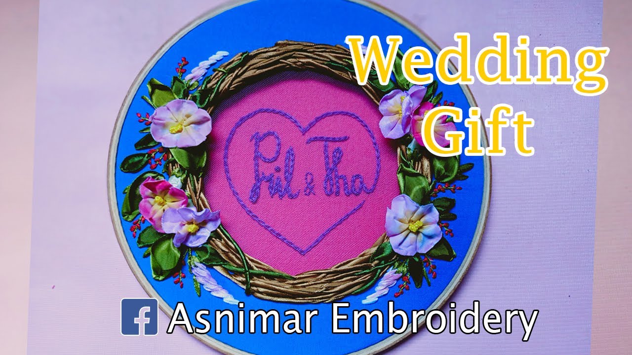 Ribbon Embroidery Craft for Wedding Gift