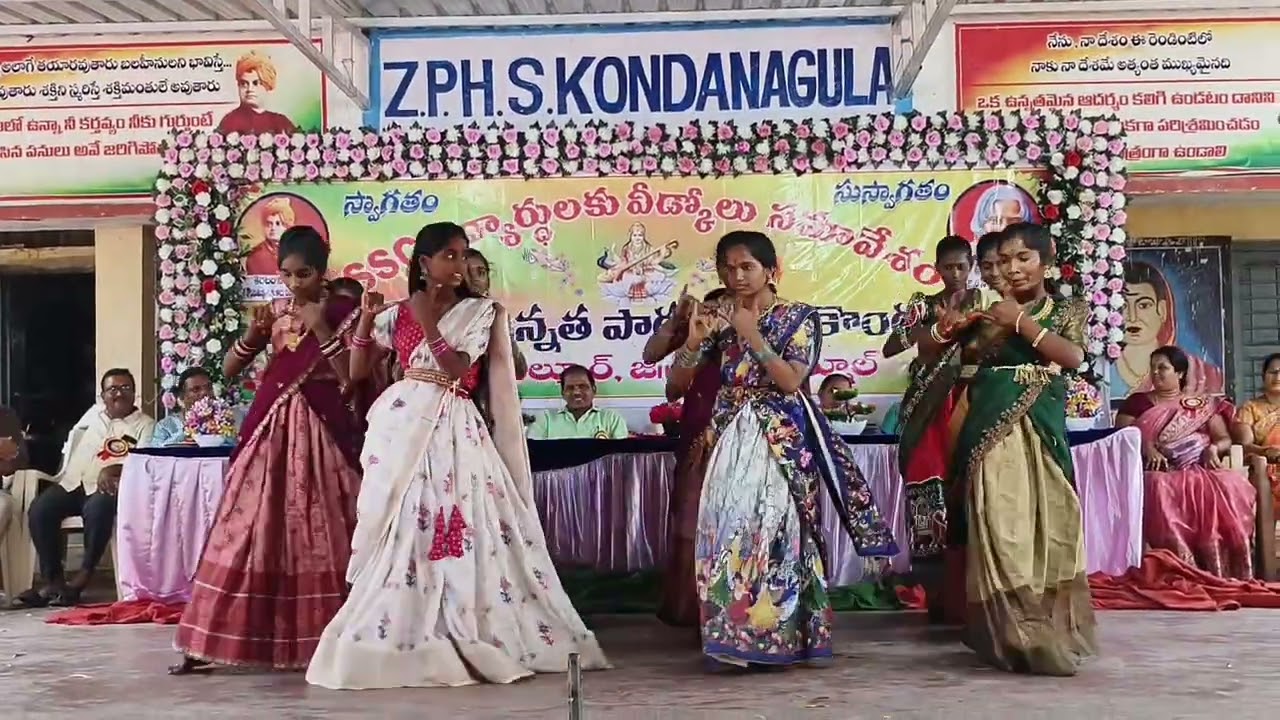 ZPHS KONDANAGULA Farewell girls dance performance 