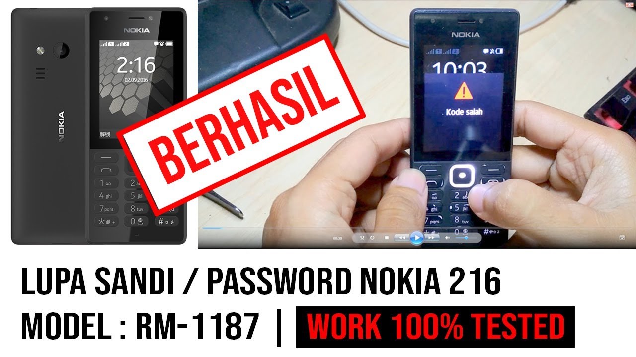 LUPA SANDI/PASSWORD NOKIA 216 RM-1187 Work 100% Tested