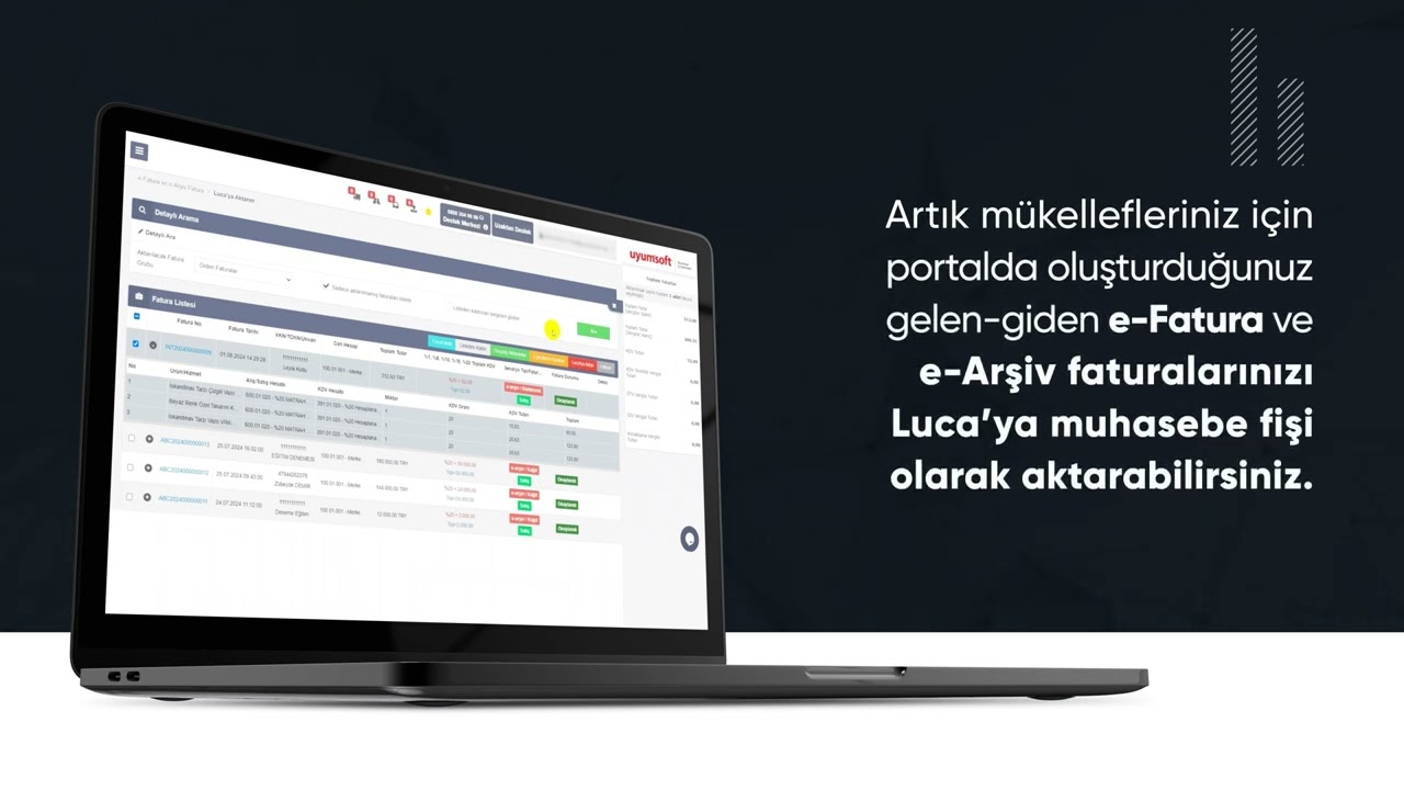 Uyumsoft Portalın Luca Entegrasyonu ile e-Faturalarınızı Muhasebeleştirin!