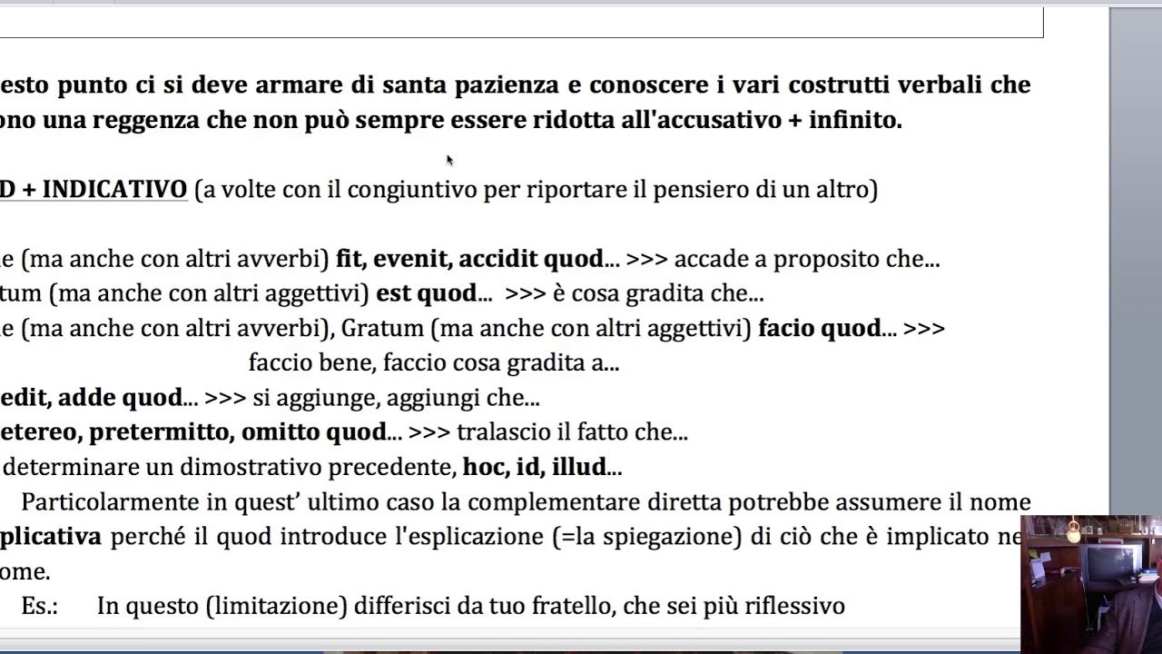 Complementari dirette: italiano e latino