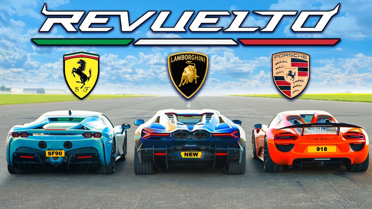 Lamborghini Revuelto v Ferrari SF90 v Porsche 918: WYŚCIG