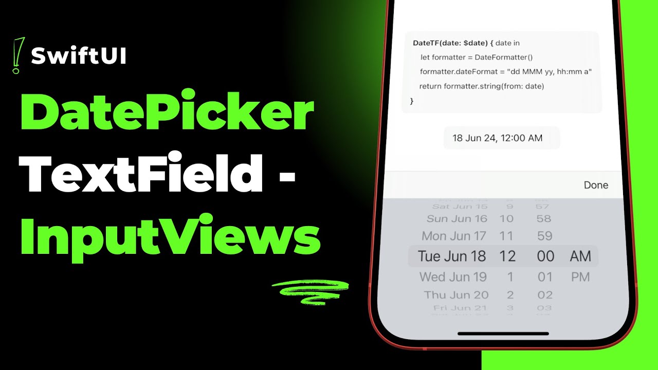 SwiftUI DatePicker TextField Input Views | Xcode 15