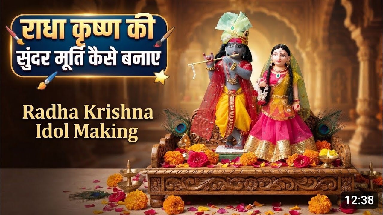 Radha Krishna murti making with clay/Mitti se Radha Krishna bnana/Radha Krishna idol/ murti making 🙏