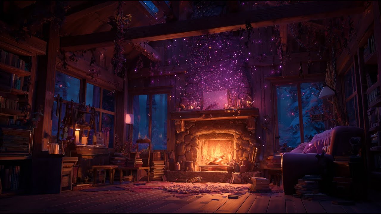 Soft Fireplace • Calm Cabin Sleep Ambience (10 Hours)