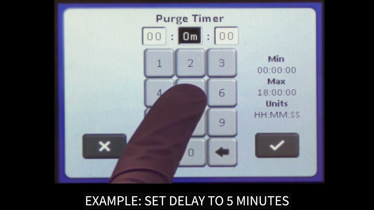 Setting the Timers on the TouchLink Control System (Biosafety Cabinet Class II Type A2)