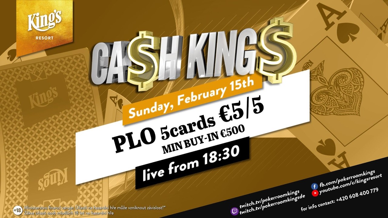 👑 💰 Ca$h King$ Special &euro;5/&euro;5 5-Card PLO Cash Game live from King's Resort 👑 (table sound)
