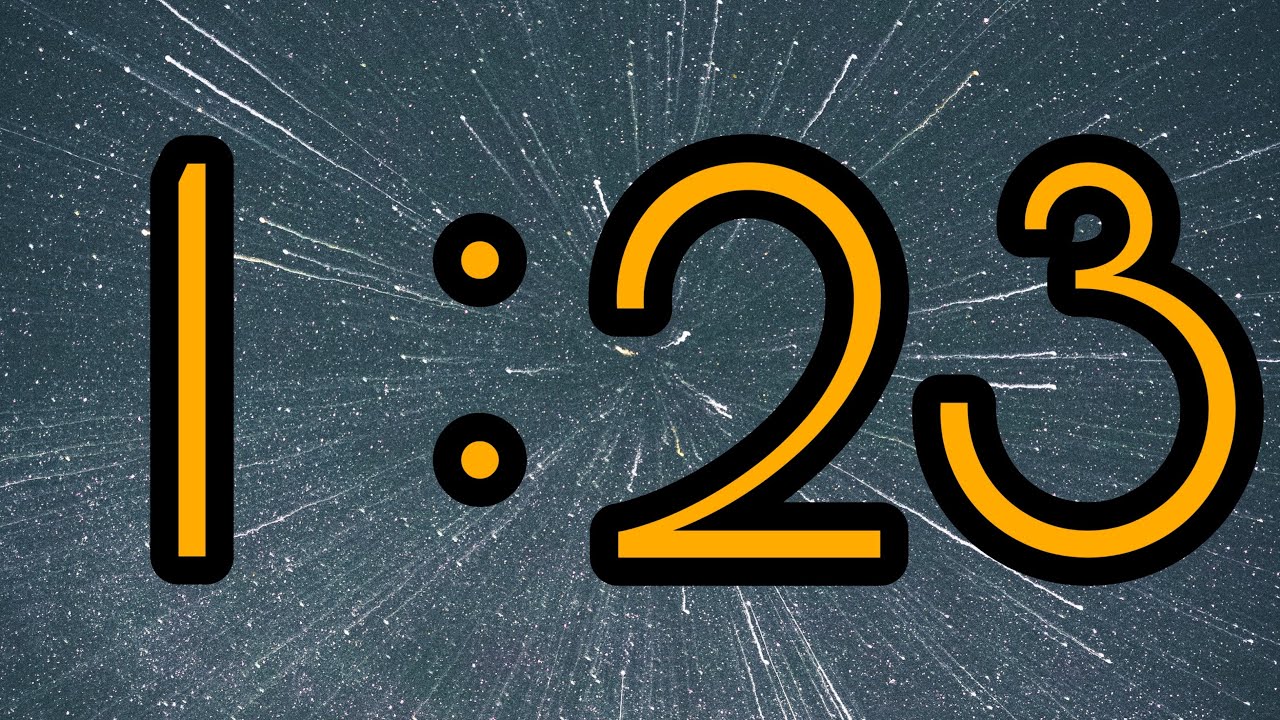 1 Minute and 23 Second Timer ⏰ | Bright big yellow numbers and relaxing background music
