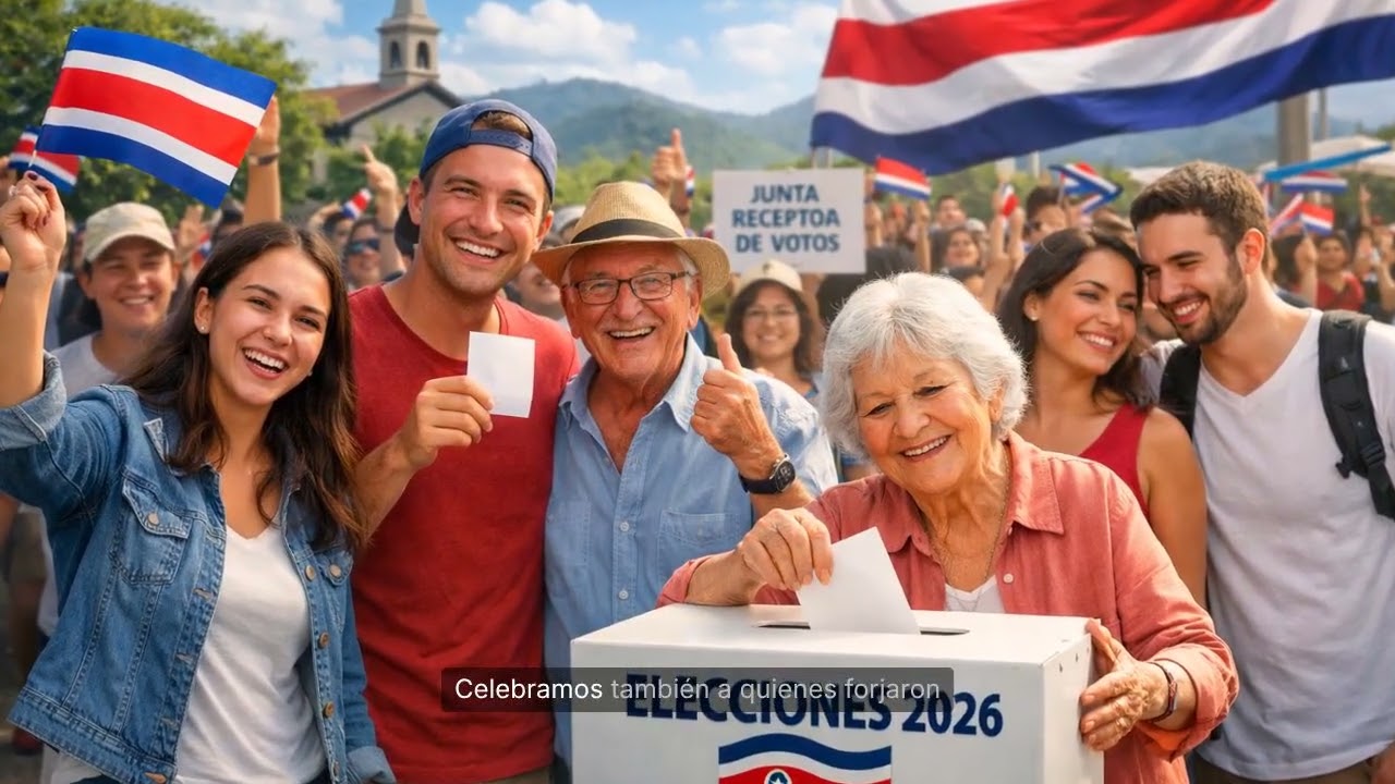 Fiesta Cívica en Costa Rica. Elecciones Nacionales para presidente... Salí a votar y celebra.