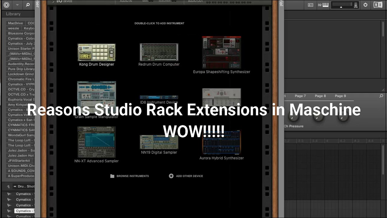 Maschine 2.9.1/Reasons Studio Rack Extensions/ Cymatics VYPR Collection