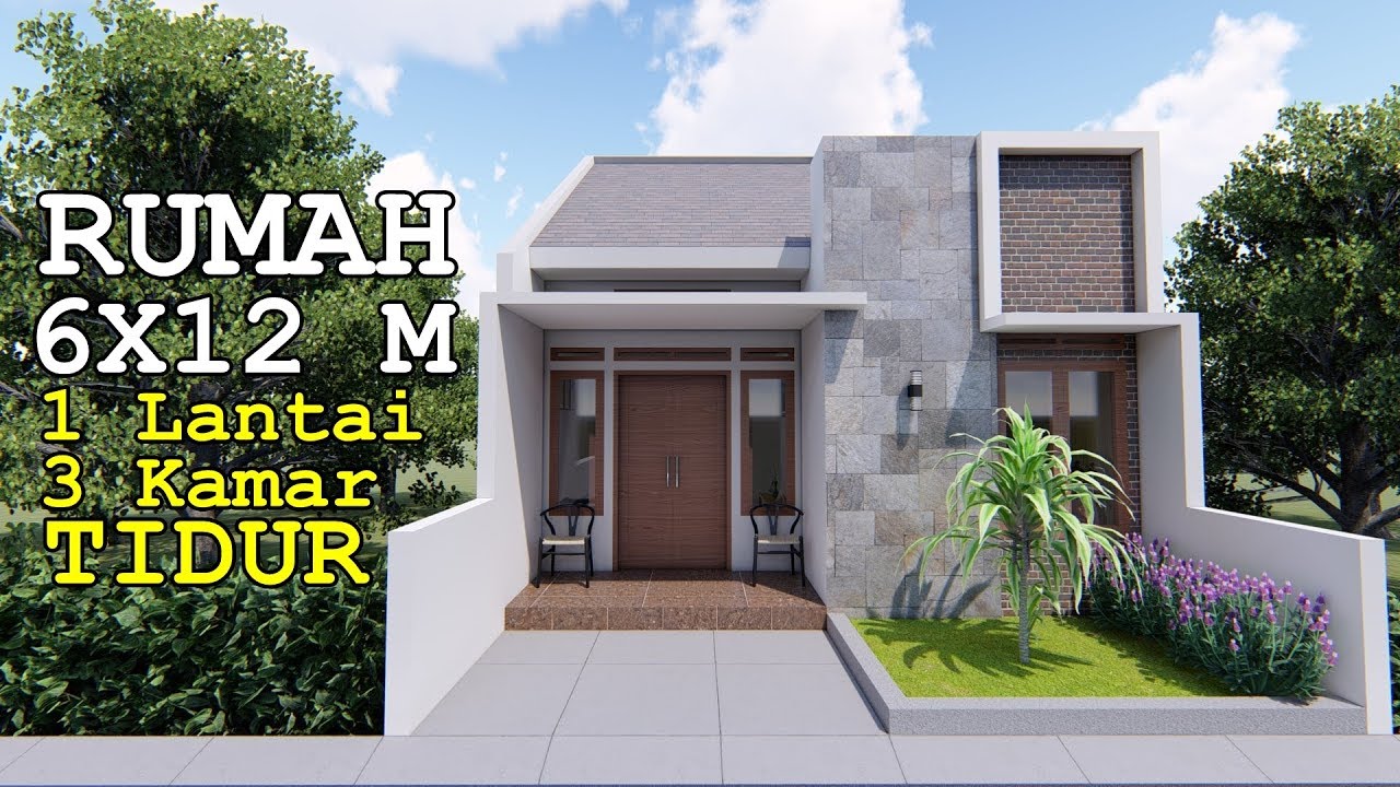 RUMAH 6X12 M SATU LANTAI DENGAN 3 KAMAR TIDUR
