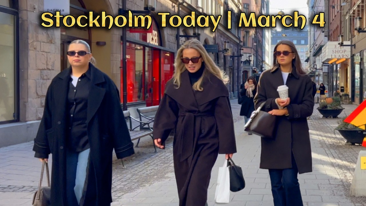 Stockholm Today – March 4 | City Walk 4K