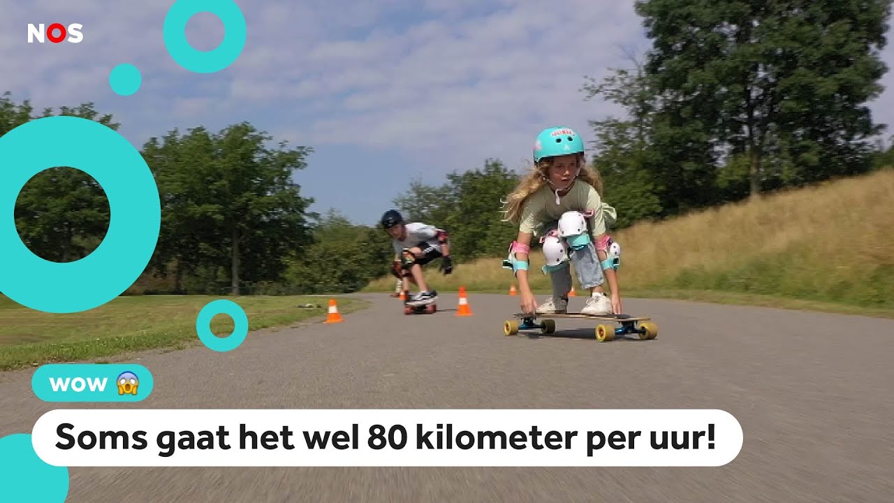 Gevaarlijk en supersnel: downhill skateboarden