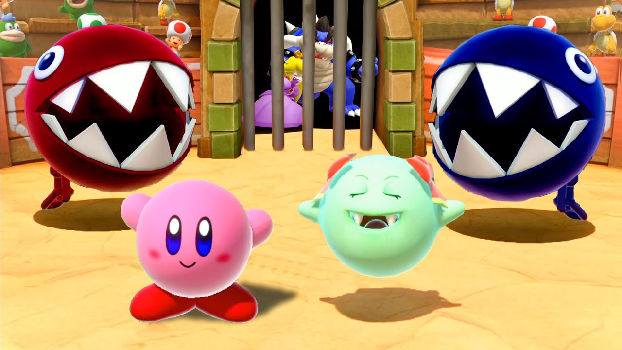 Super Mario Party Minigames -  Lady Bow Vs Kirby Vs Shadow Queen Vs Dark Bowser (Master CPU)