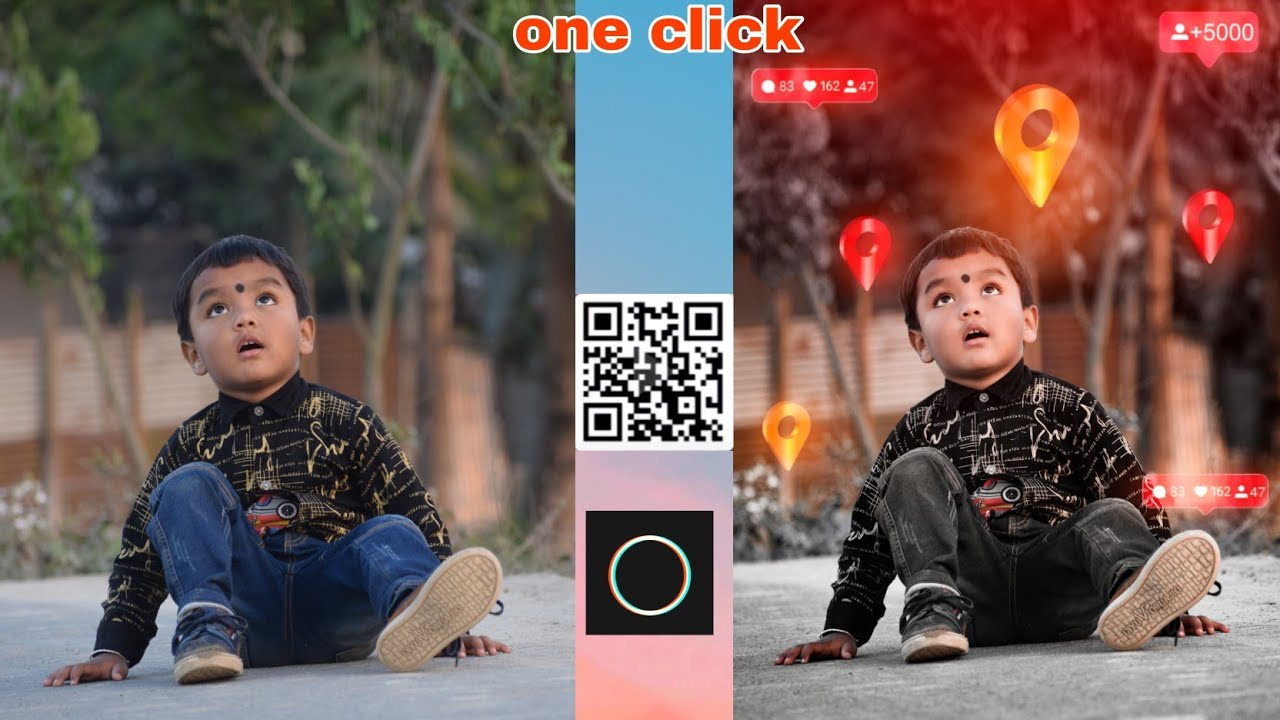 polarr QR code one click photo editing tutorial🔥||one click photo editing