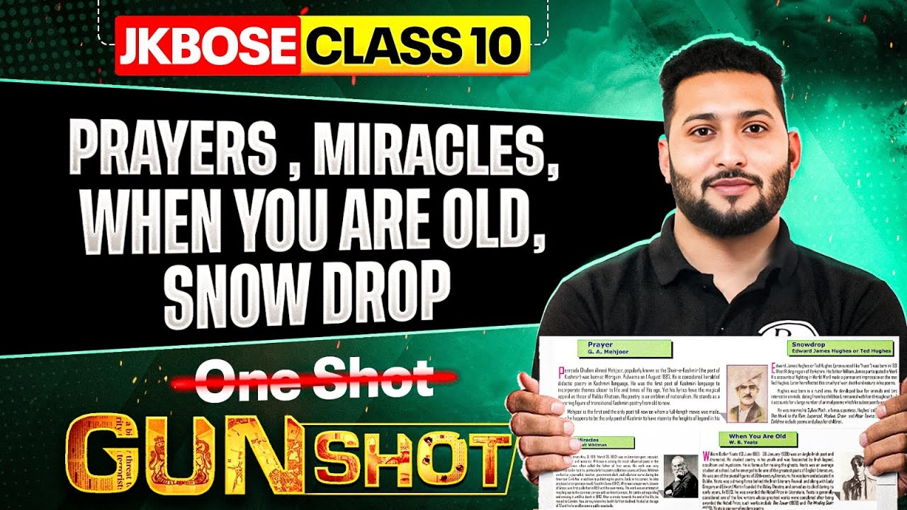 JKBOSE Class 10th English | Prayers , Miracles, When you are Old, Snow Drop  | JKBOSE Wallah