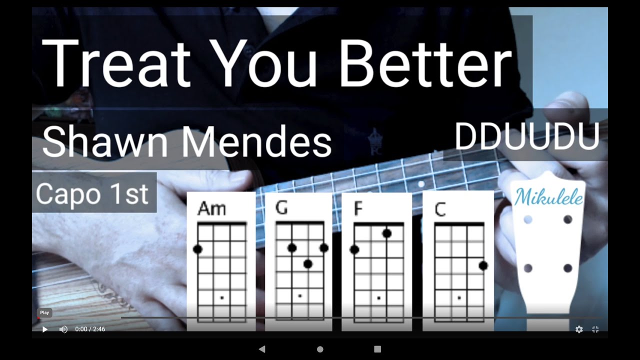 Treat You Better - Shawn Mendes ukulele tutorial / play-a-long