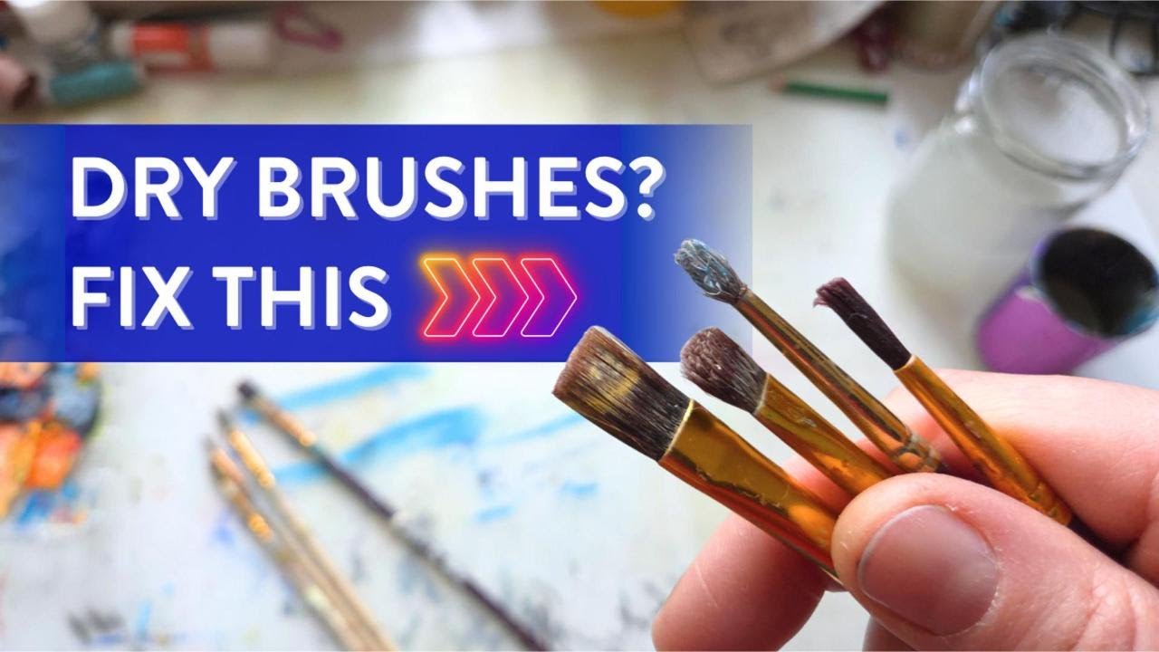 How to save brushes with dried acrylic paint (Simple trick that works)
