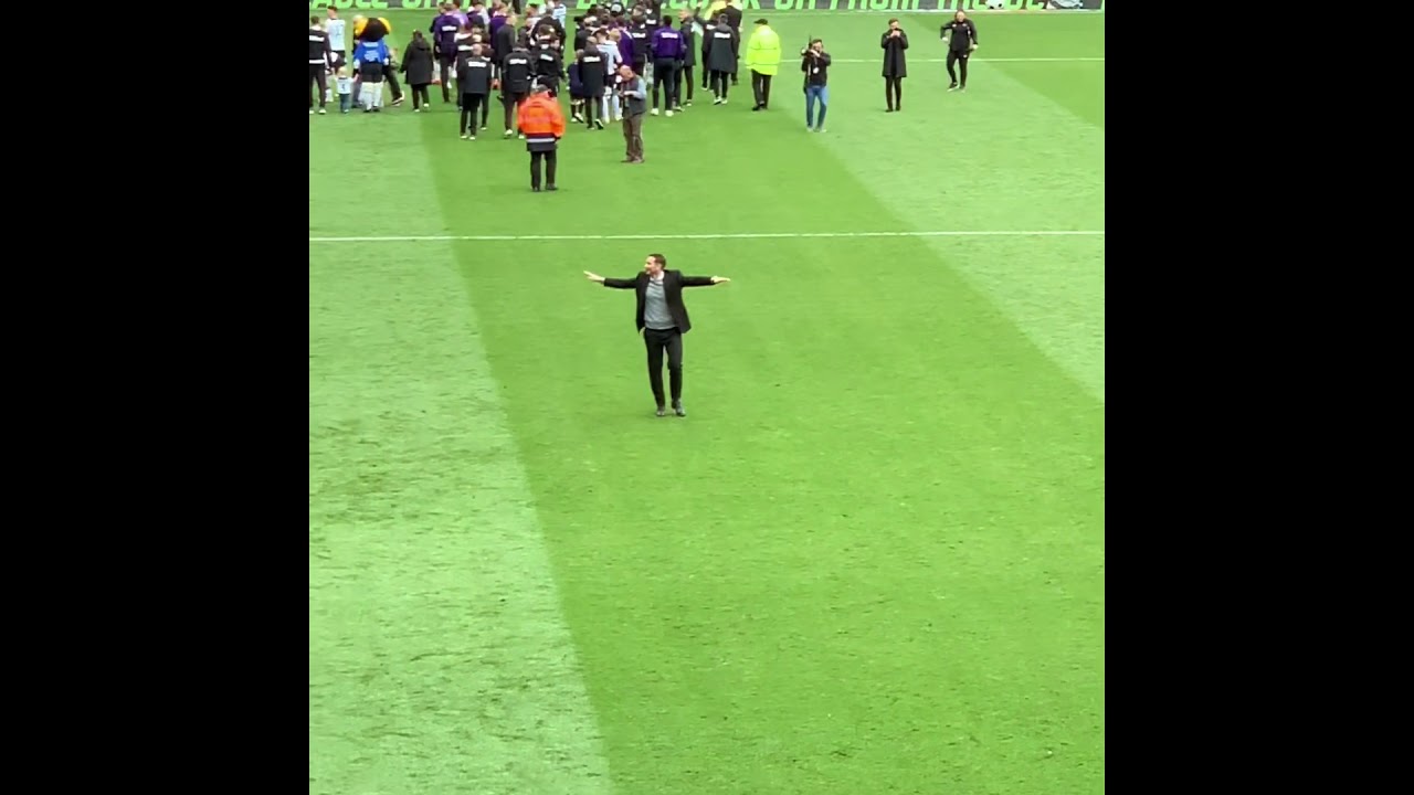Derby County #DCFC players LapOfHonour at the DCFCvWBA match + Derby Fans Bouncing.