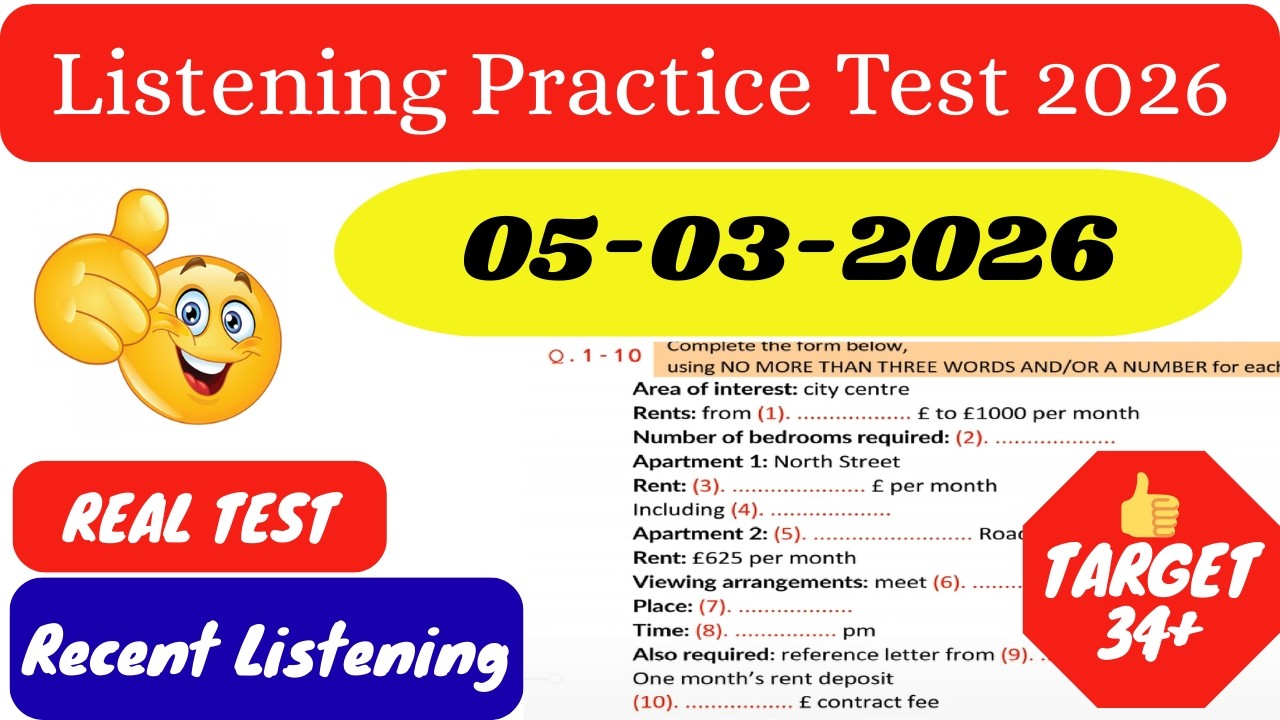IELTS LISTENING TEST 2026 | IELTS LISTENING PRACTICE TEST WITH ANSWERS 2026