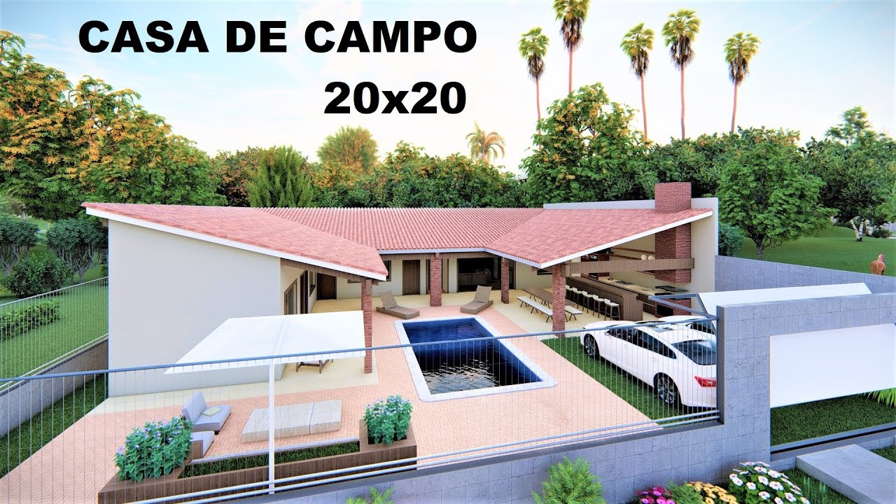 CASA DE CAMPO - CHÁCARA - Compre o Projeto na Descrição - P338