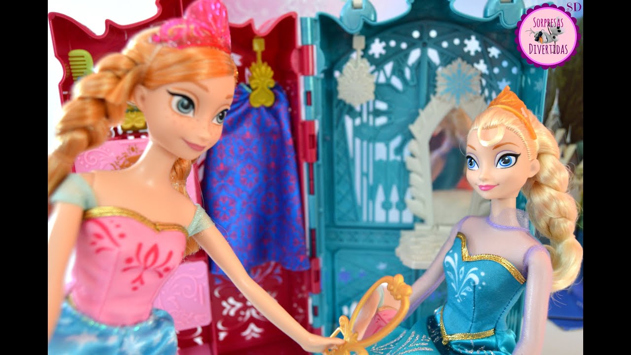 Frozen Elsa cambio de look  en su armario de Princesas - Juguetes de Frozen