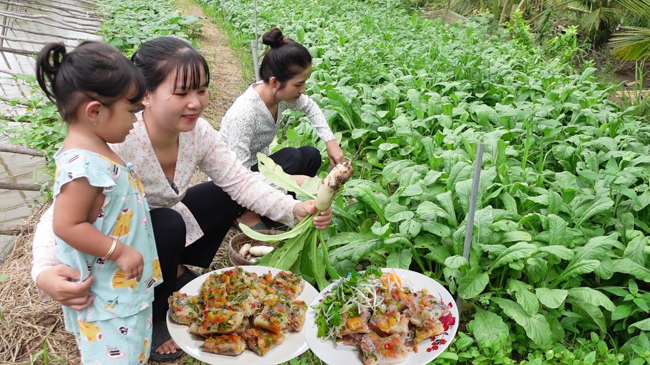 Nhổ Củ Cải Trắng làm món Bánh Củ Cải vừa lạ vừa ngon và Quà Tặng Từ Chú Sáu Cô Mười Ba | HQ #1632