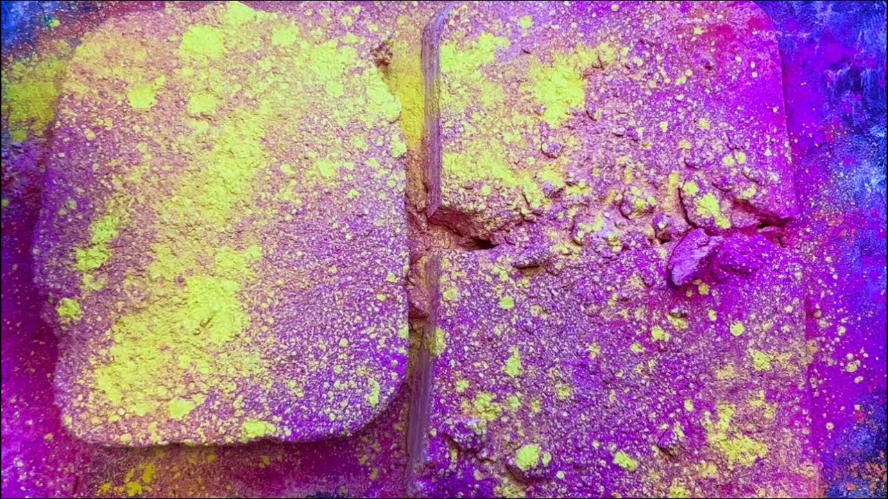 Pink Slabs with Holi powder | Asmr | Gymchalk | Sleepaid