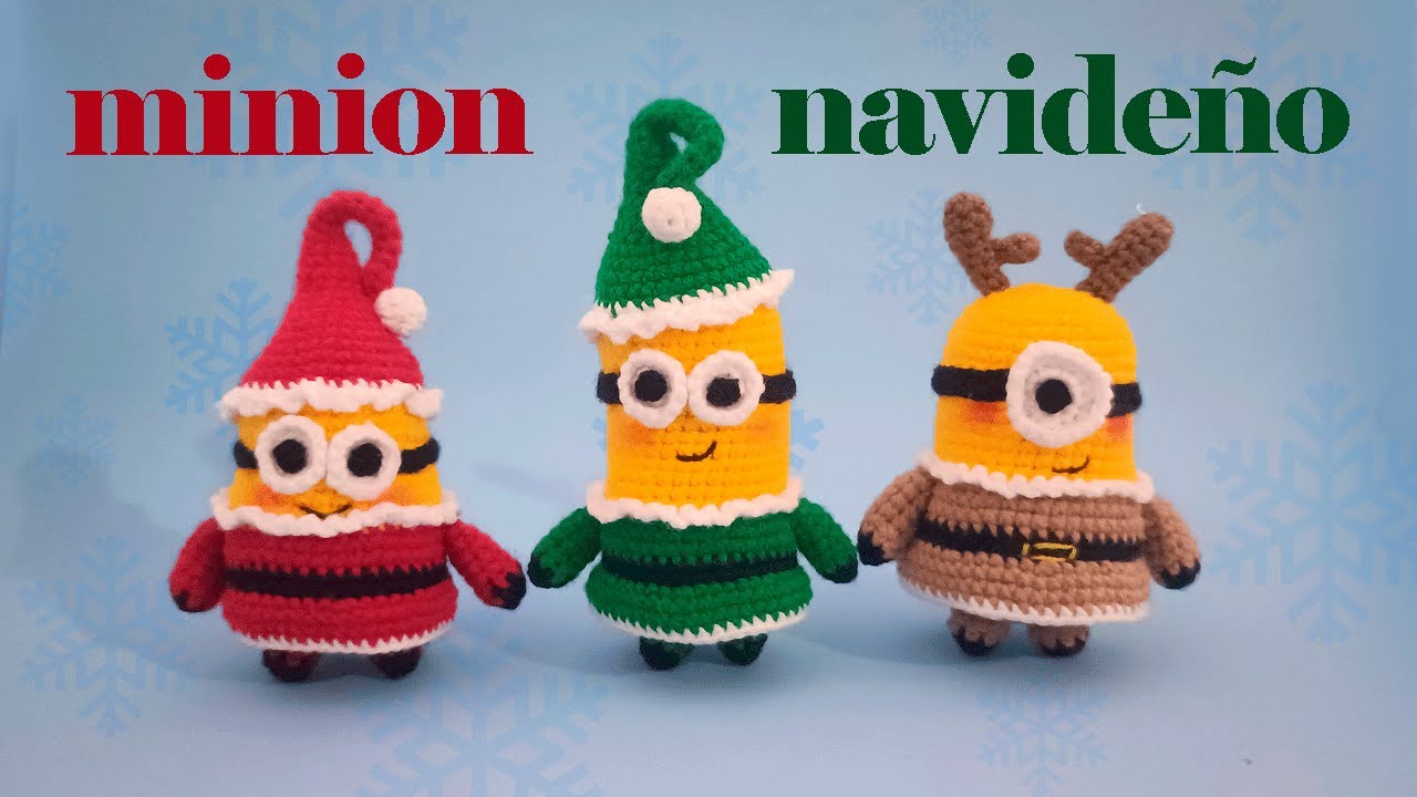 Minion navideños a crochet - parte 1
