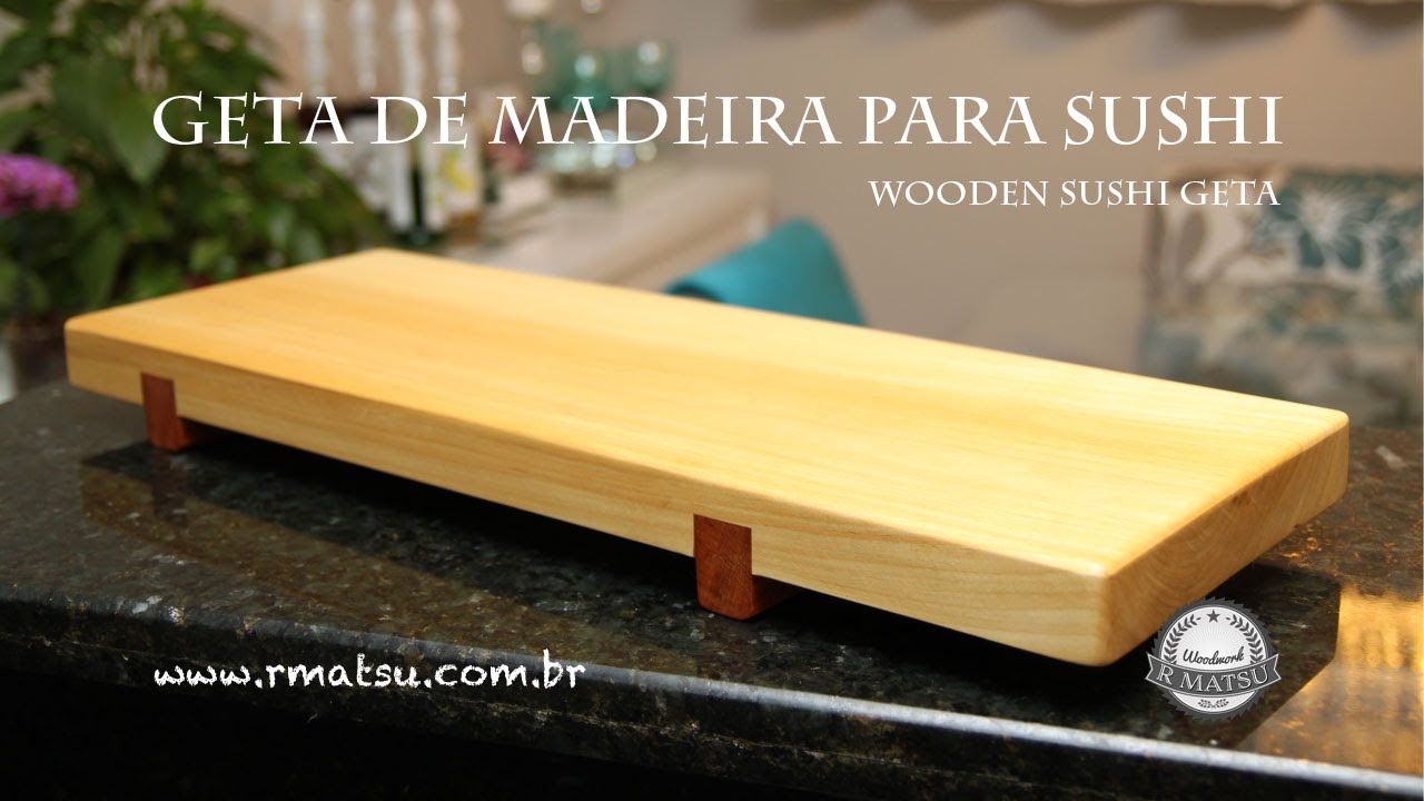 Geta de Madeira para Sushi - Wooden Sushi Board Geta