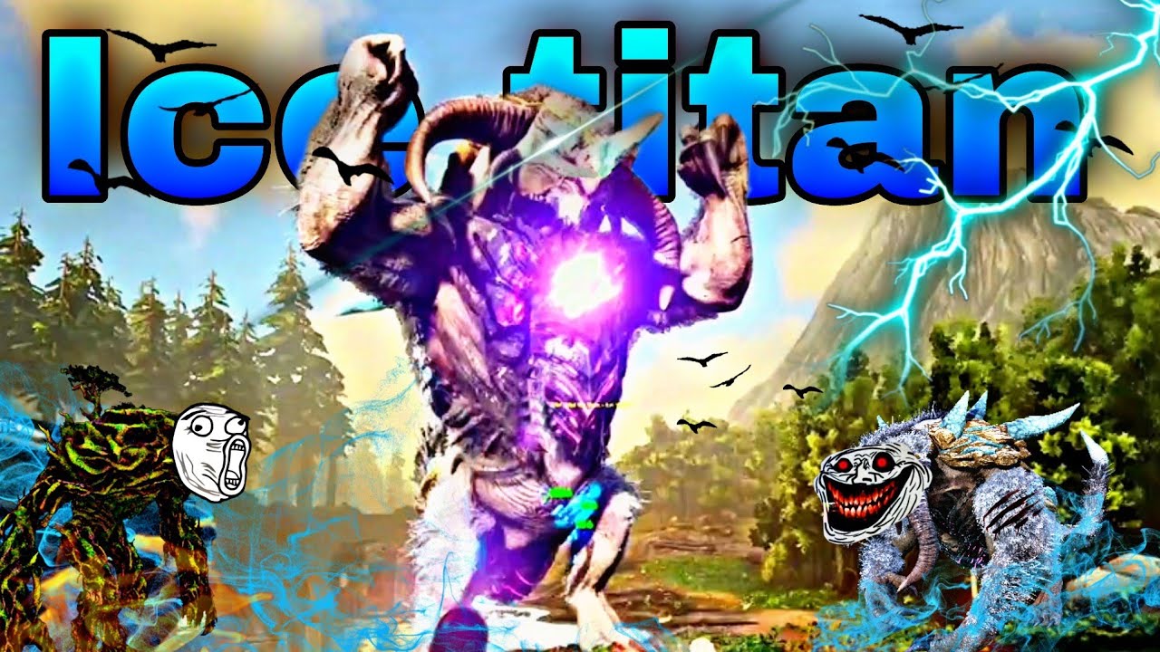 تیم (ice titan) تایتان یخی بزرگ توی ارک😬 | Ark survival evolved