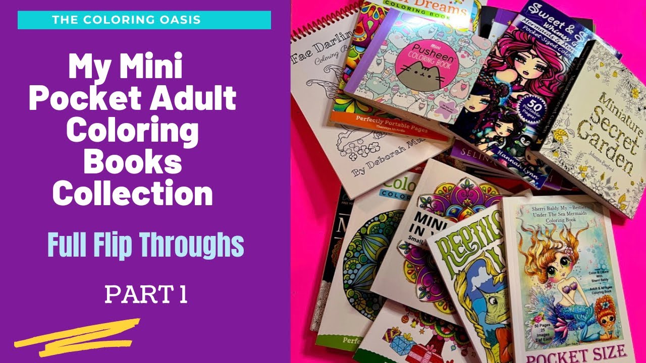 My Massive MINI POCKET SIZE Adult Coloring Book Collection | Part 1