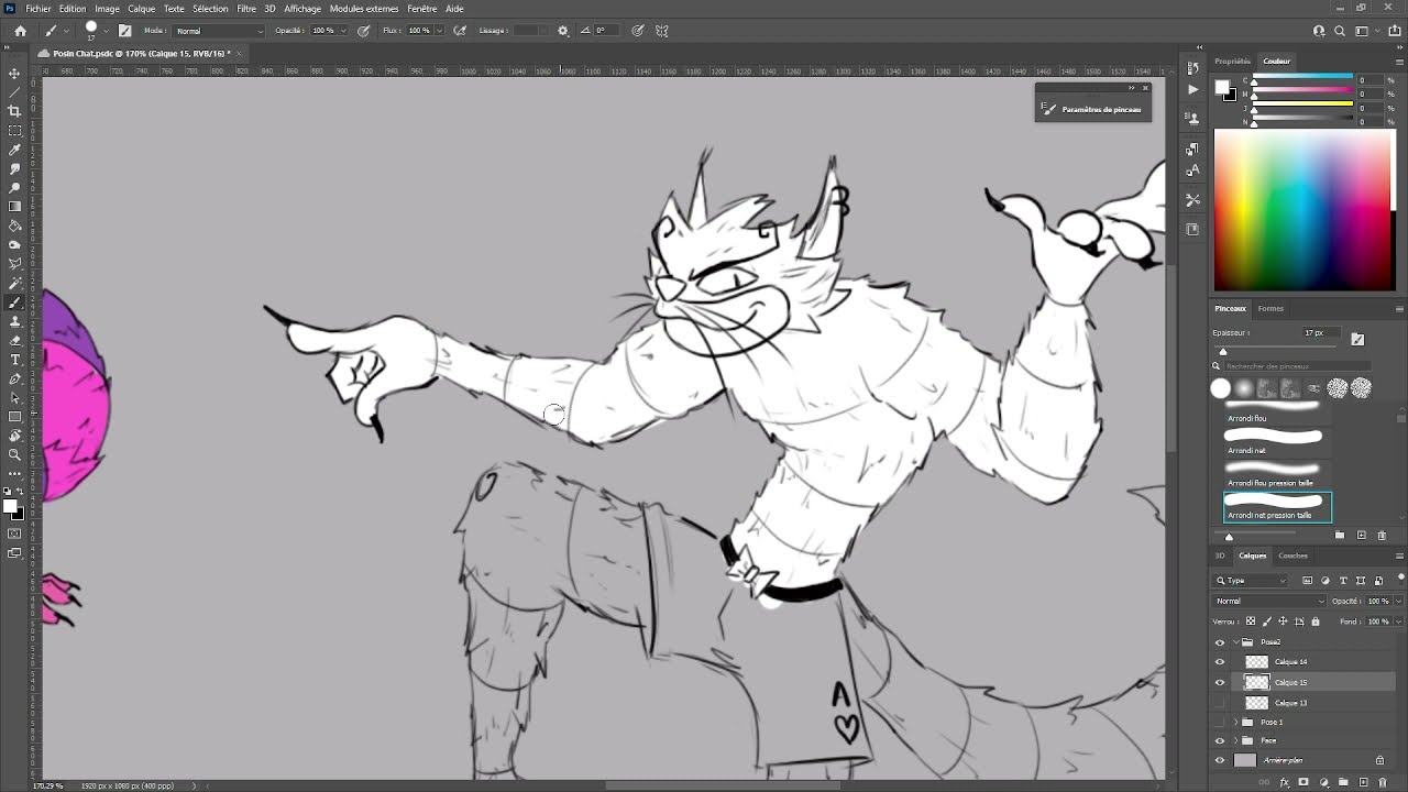 Character Design // Posing Chat De Cheshire au Pays des Merveilles 