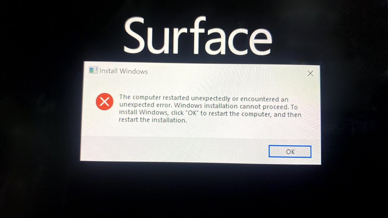 How to fix the Install Windows error on Microsoft Surface Pro 4