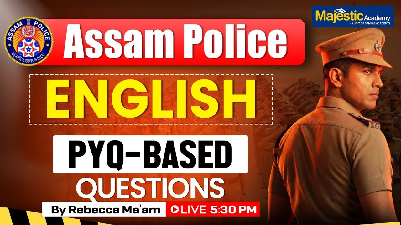 Assam Police Exam 2026 | English PYQs | Most Important Questions | Majestic Academy