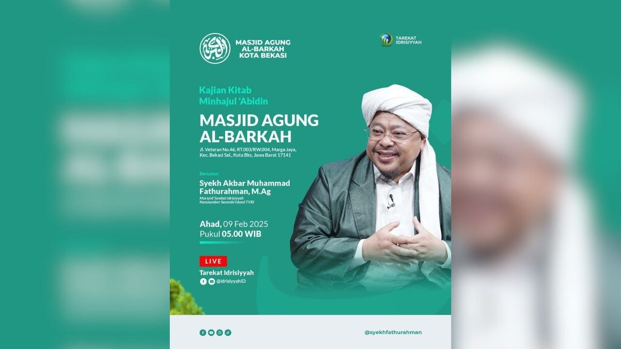 🔴[LIVE] KAJIAN AHAD SUBUH MASJID AGUNG ALBARKAH KOTA BEKASI @SyekhFathurahman