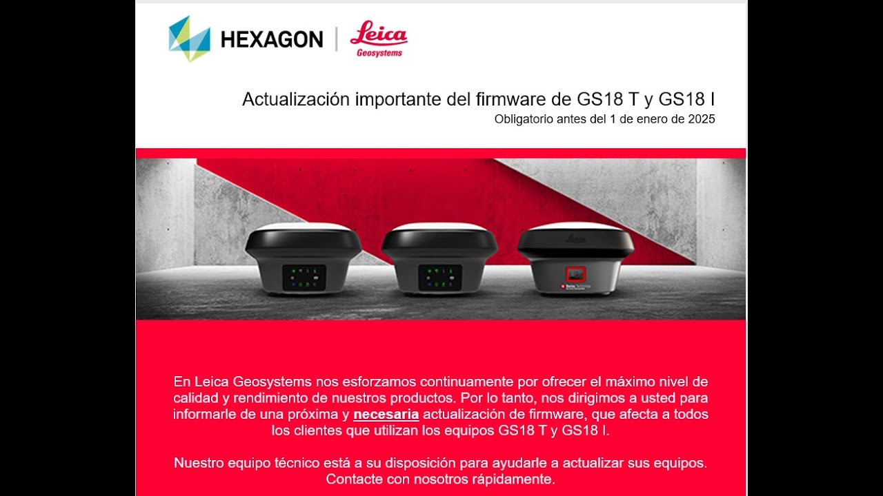 Actualización de Firmware en el Leica GS18 + Enlace de descarga