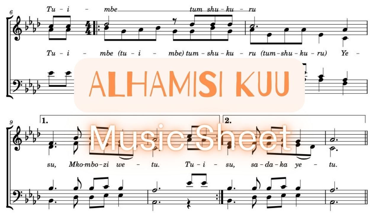 Alhamisi Kuu || Tumshangilie Bwana 8-18 || MUSIC SHEET