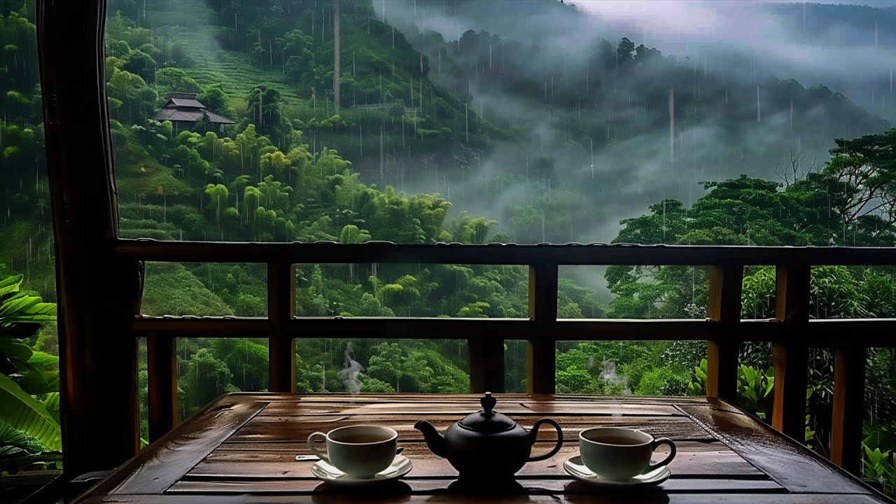 Rainy Morning in a Mountain ☕ | Relaxing Rain Sounds & Nature Ambience for Sleep & Focus Sleep 🌧️
