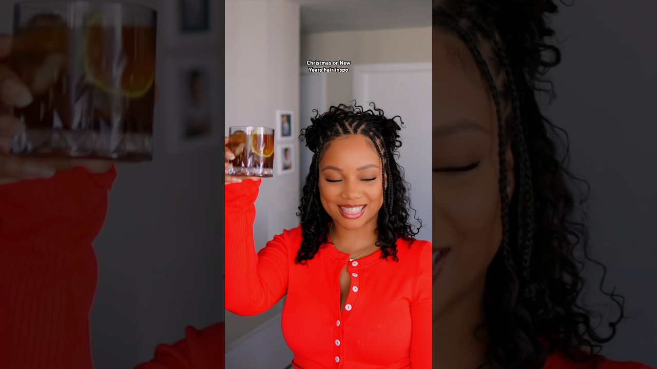 Christmas or New Years Hair Inspo on Natural 4B 4C Hair 🩵 #holidayhair