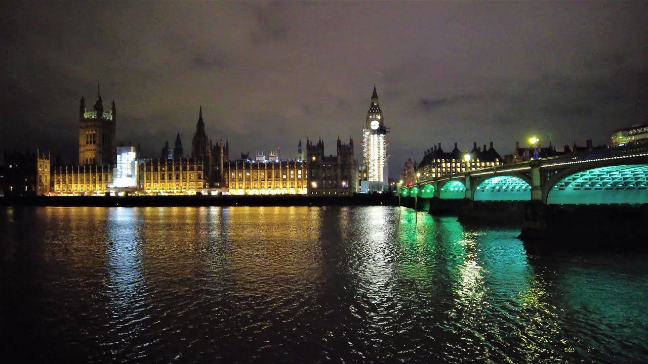 [4K] London Night Walk | Thames Path | Westminster & Lambeth Bridge | Millbank