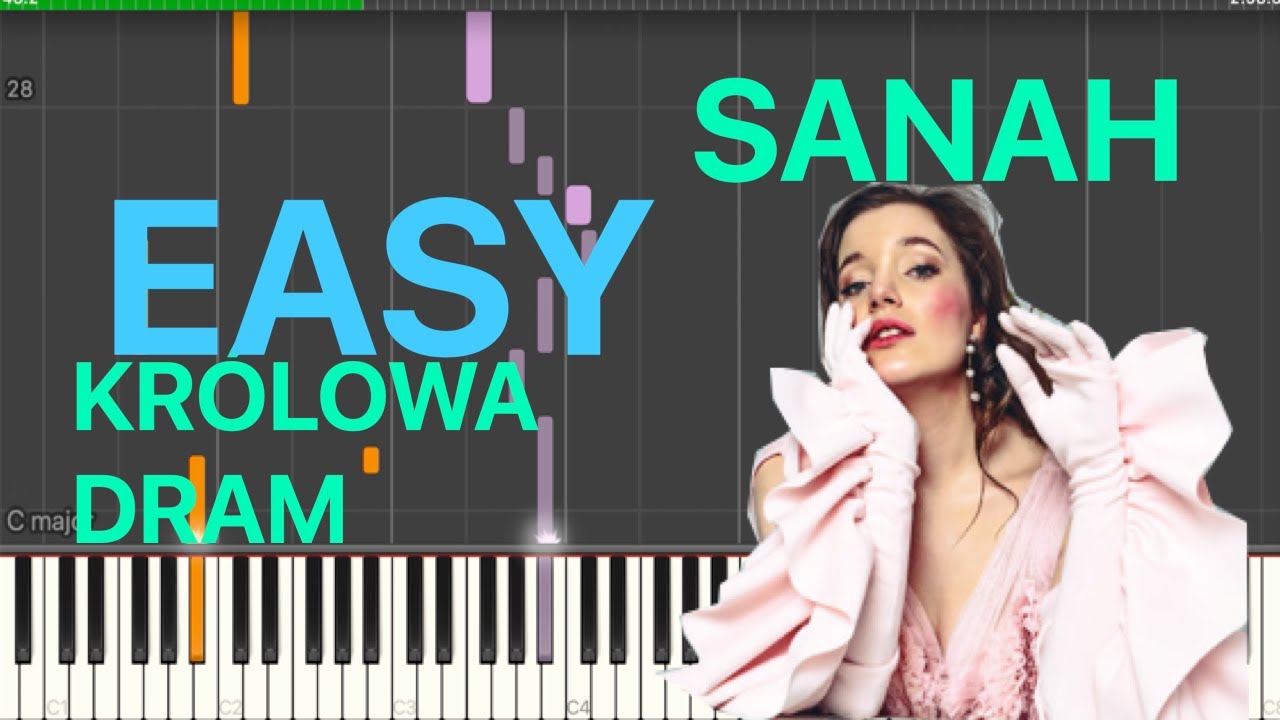 Sanah- Królowa dram EASY piano cover | PODKŁAD |