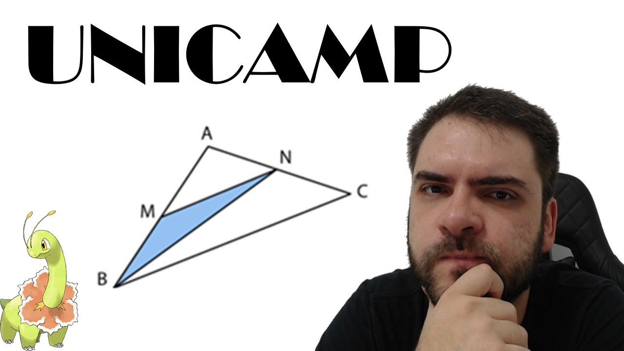 UNICAMP/2019 No triângulo ABC exibido na figura a seguir, M é o ponto médio do lado AB e N é o ponto