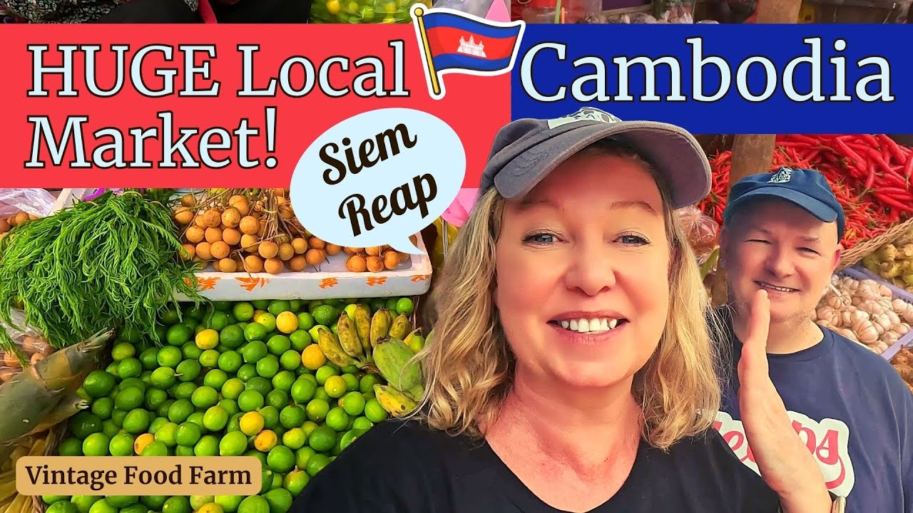 Местный рынок продуктов питания 😲 Сиемреап! Камбоджа 🇰🇭