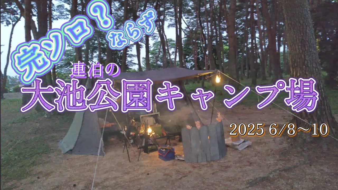 完ソロ？ならず　連泊の大池公園キャンプ場　2025 6/8〜10
